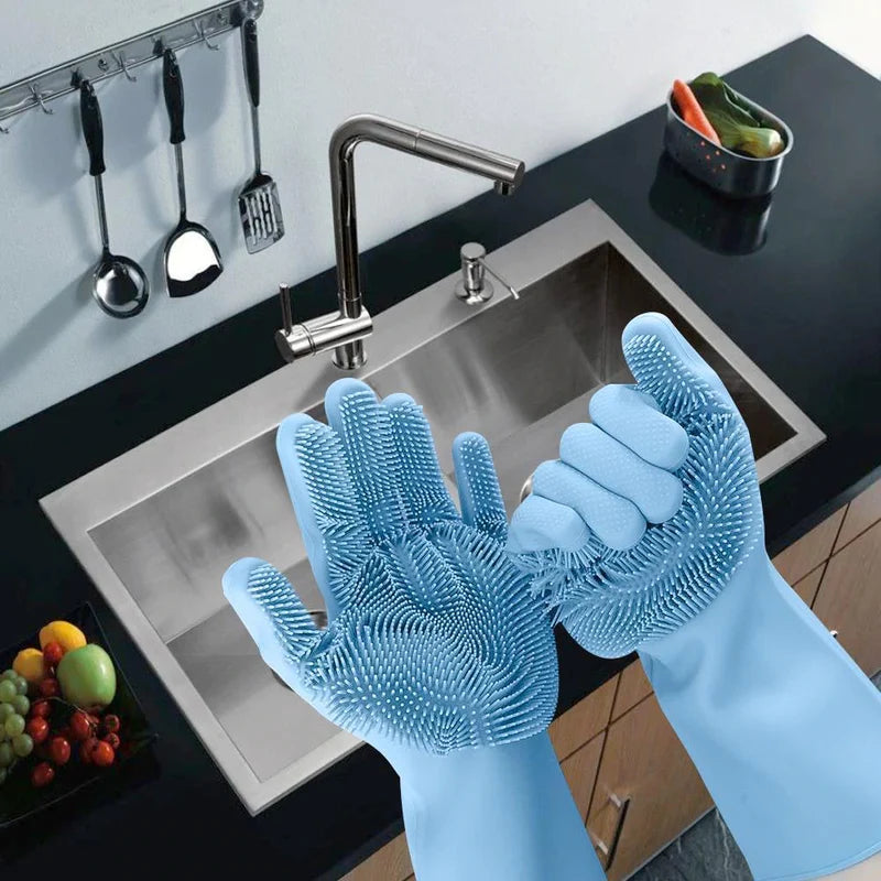 Magic Dish washing silicone gloves